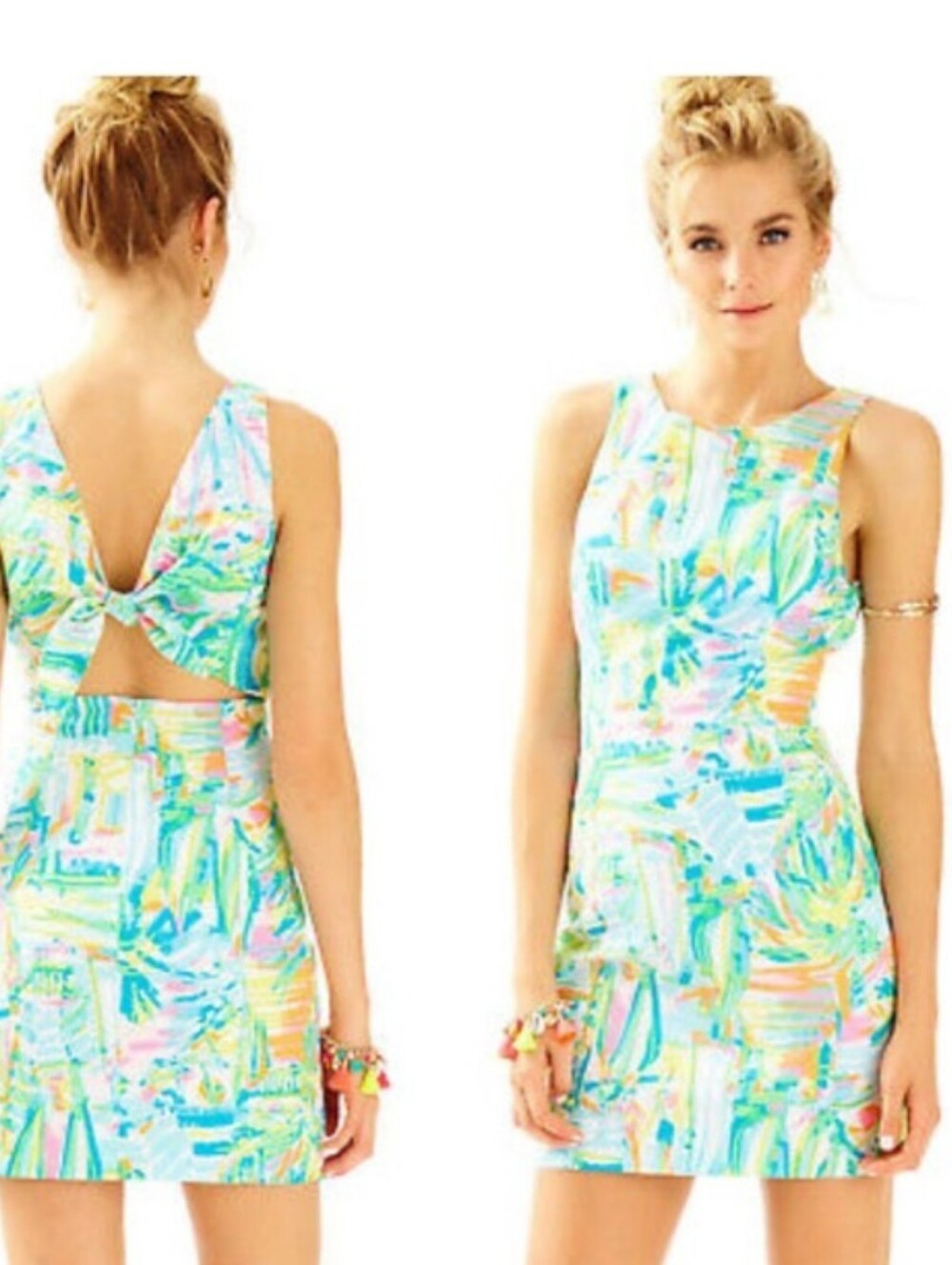 Lilly Pulitzer Sea Salt & Sun Courtney Tie Back Shift Dress Style #25570